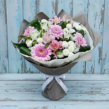 Букет цветов из:  Герберы, Альстромерии и Хризантемы #REPLACE_PRED# Сафоново