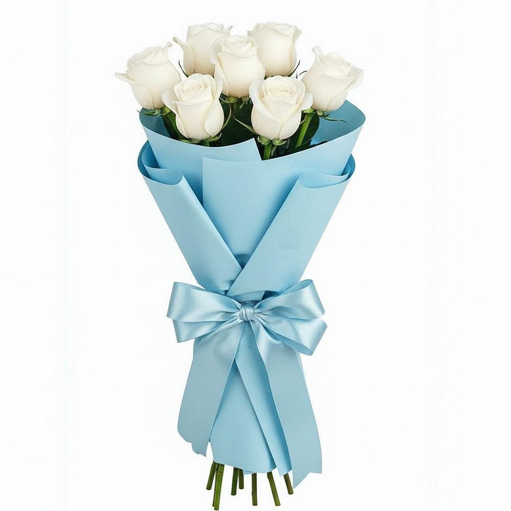 Букет 7 белых роз Проуд в Сафоново