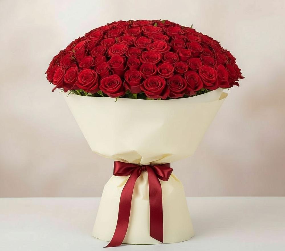 Букет 101 Красная роза Милано в Сафоново