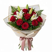 Букет цветов из:  Лилии и Розы #REPLACE_PRED# Сафоново