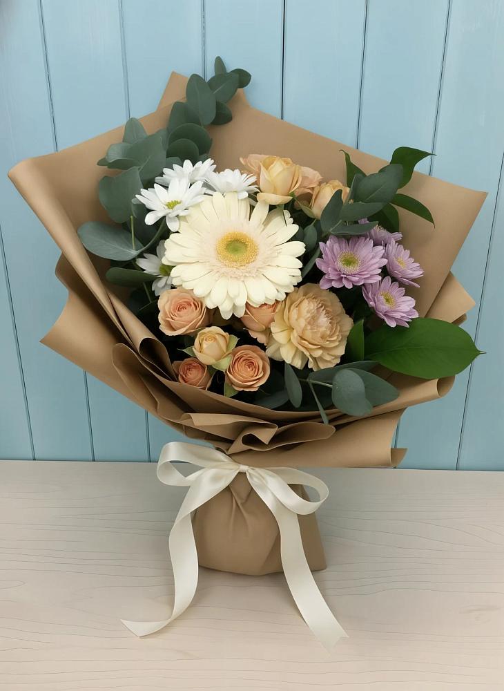 Букет цветов из: Герберы и Хризантемы в Сафоново