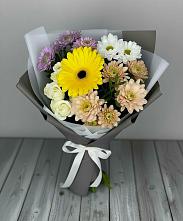 Букет цветов из:  Розы, Герберы и Хризантемы #REPLACE_PRED# Сафоново