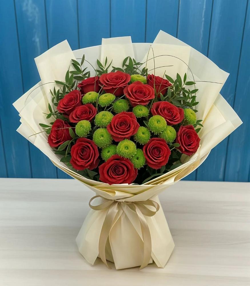 Букет цветов из: Розы и Хризантемы в Сафоново